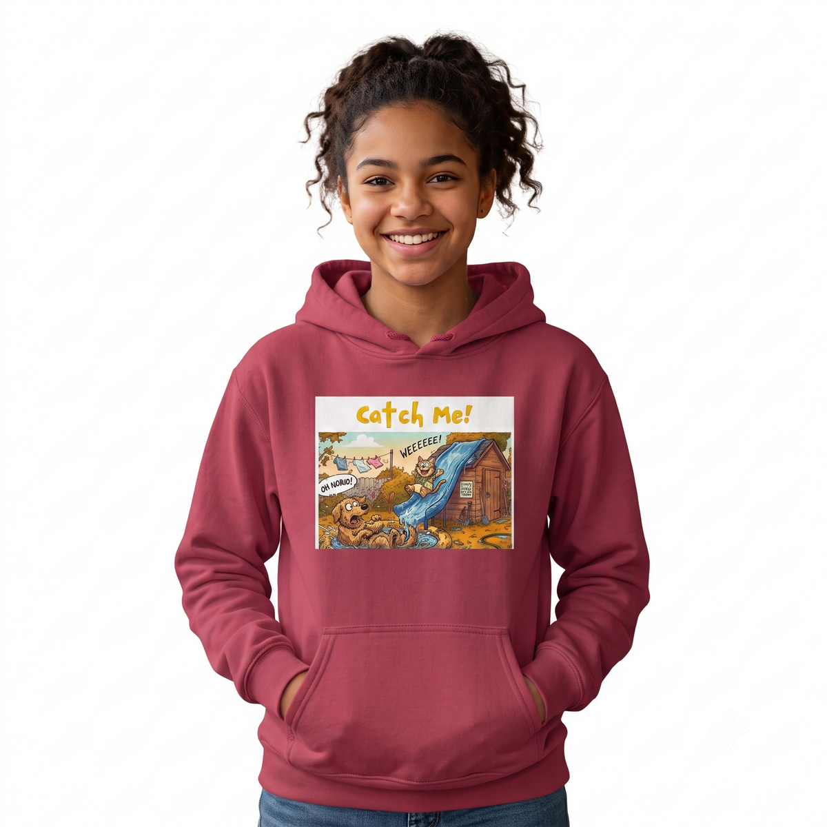 Rose Red Women's Classic Hooded Sweatshirt Soft Casual Pullover