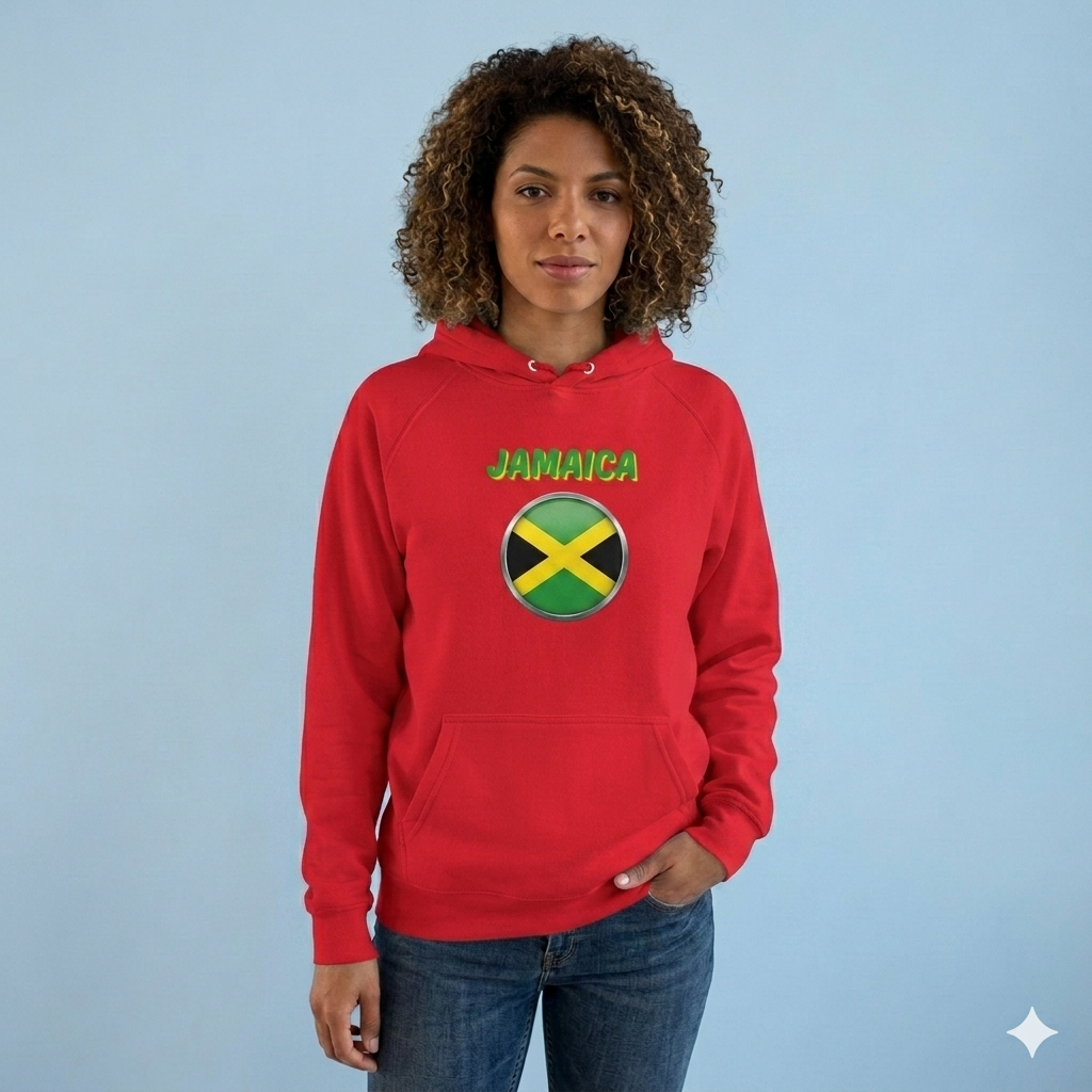 Women Jamaica Black Essential Lounge Pullover Hoodie Sweater