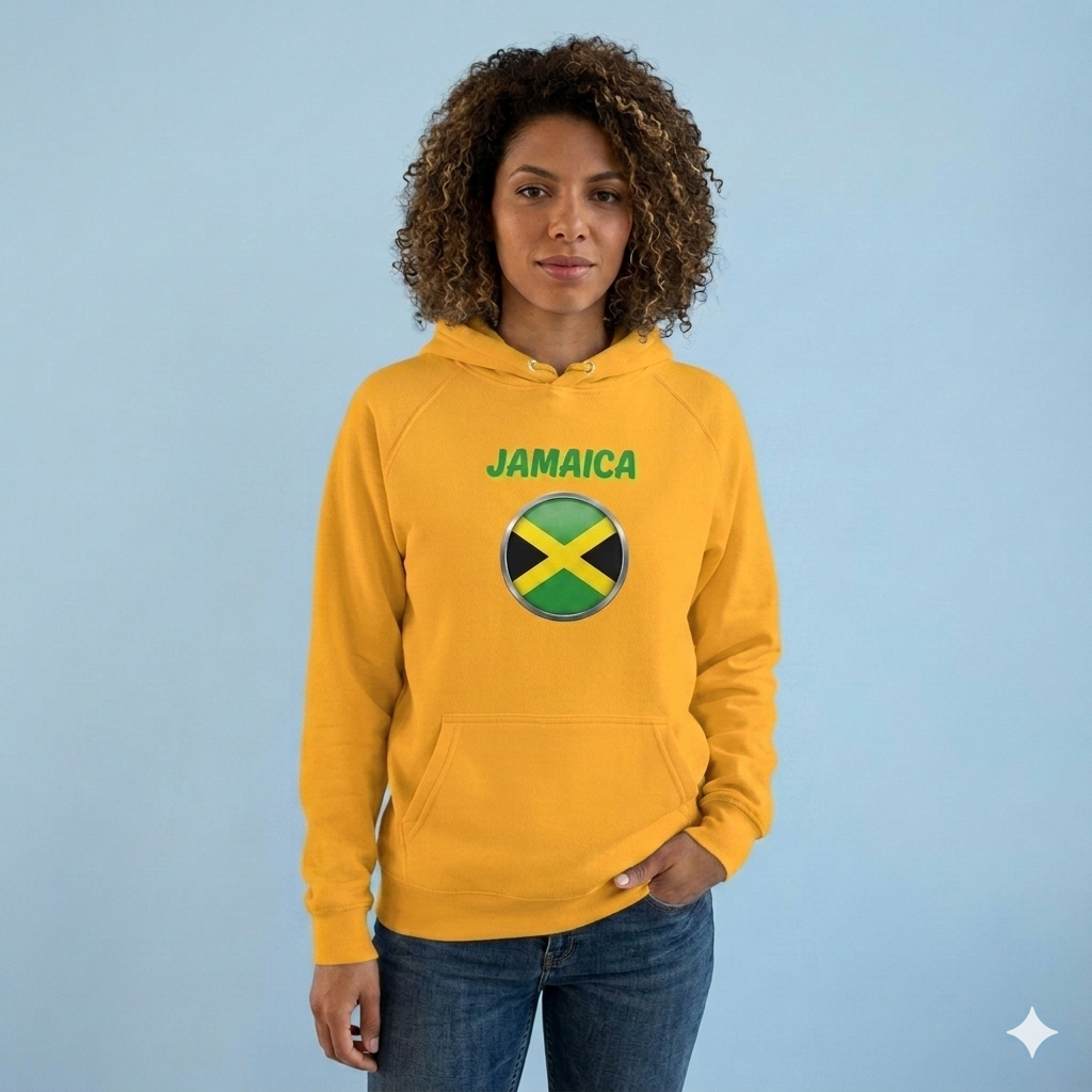 Women Jamaica Black Essential Lounge Pullover Hoodie Sweater