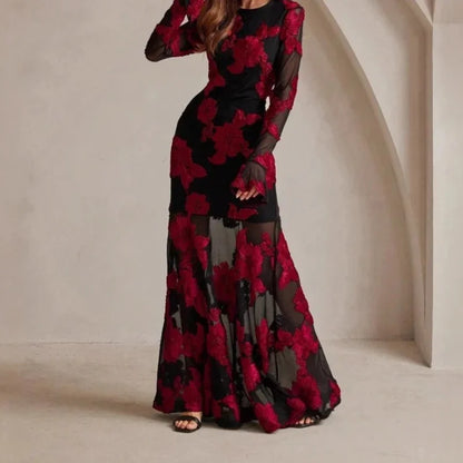 Elegant Dress Dress for Women 2026 Spring Collection Waist V-neck Jacquard Embroidered Dress