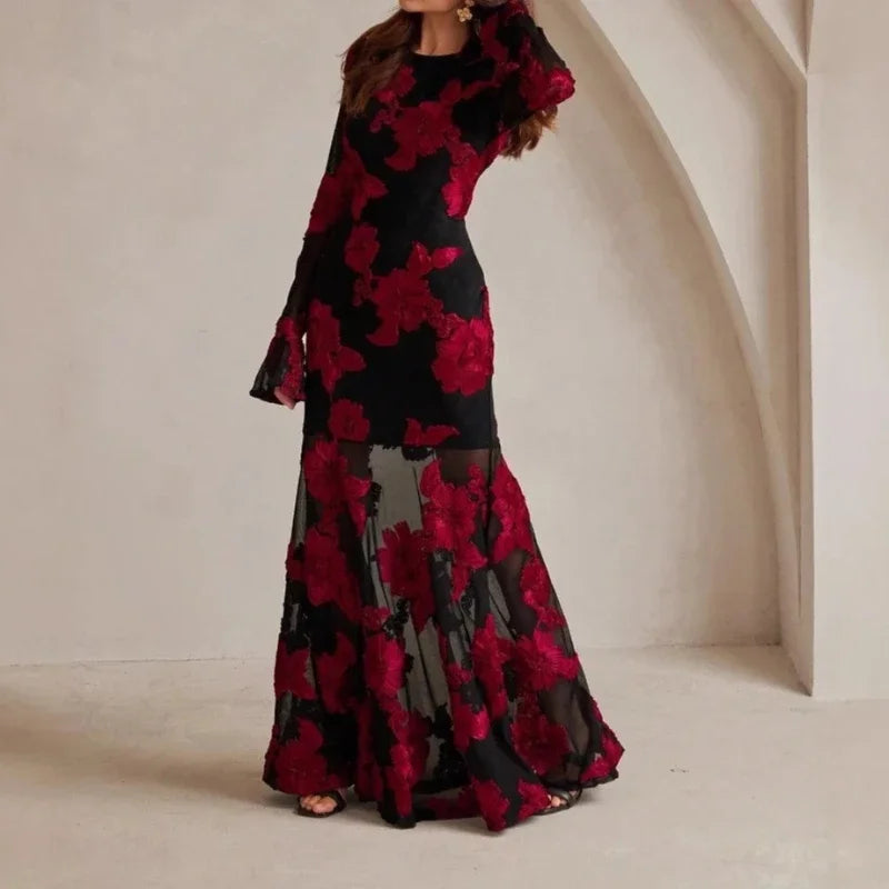 Elegant Dress Dress for Women 2026 Spring Collection Waist V-neck Jacquard Embroidered Dress