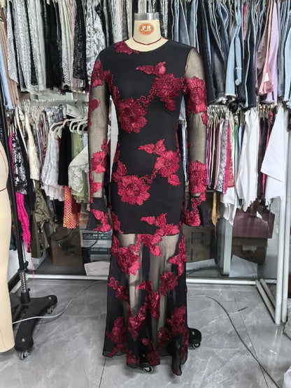 Elegant Dress Dress for Women 2026 Spring Collection Waist V-neck Jacquard Embroidered Dress