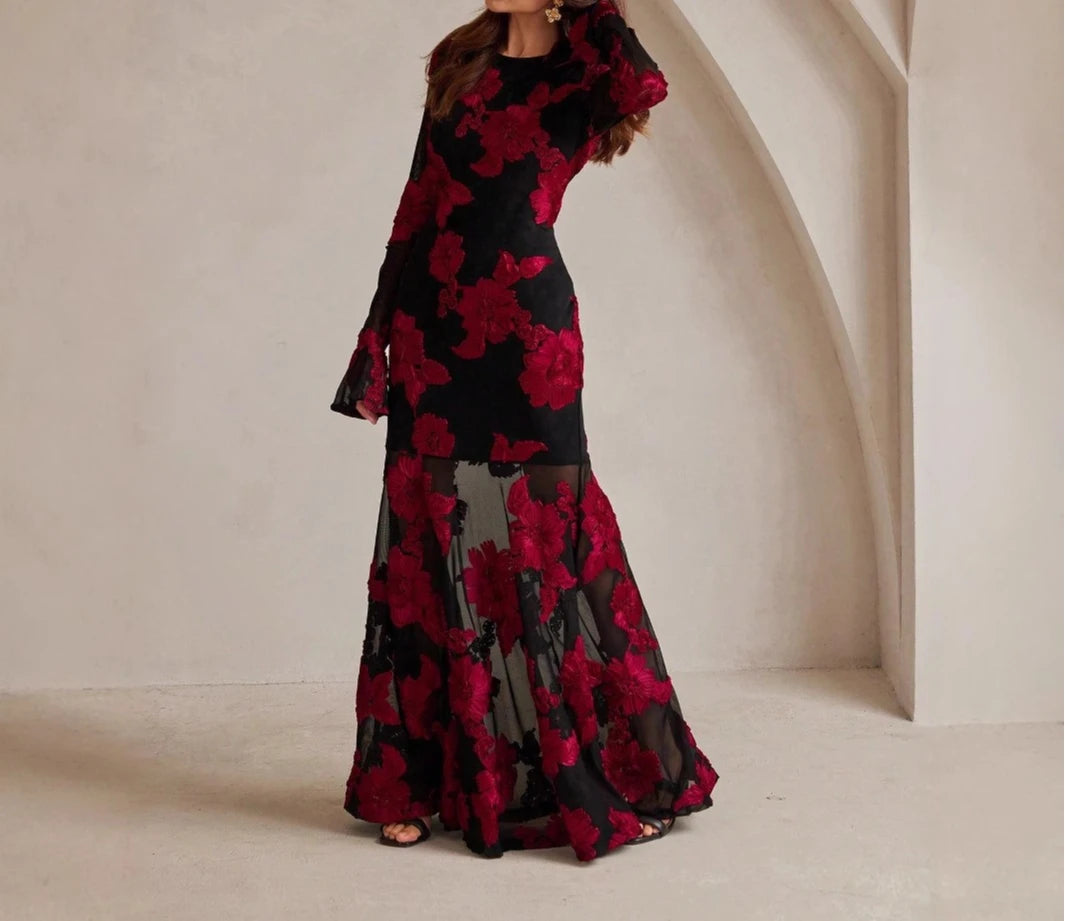 Elegant Dress Dress for Women 2026 Spring Collection Waist V-neck Jacquard Embroidered Dress