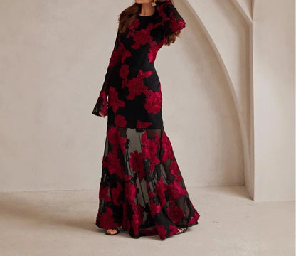 Elegant Dress Dress for Women 2026 Spring Collection Waist V-neck Jacquard Embroidered Dress
